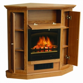 Riverstone Industries Electric Corner Fireplace Oak